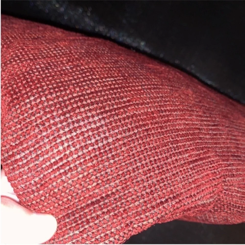 Red Textured Throw Pillow